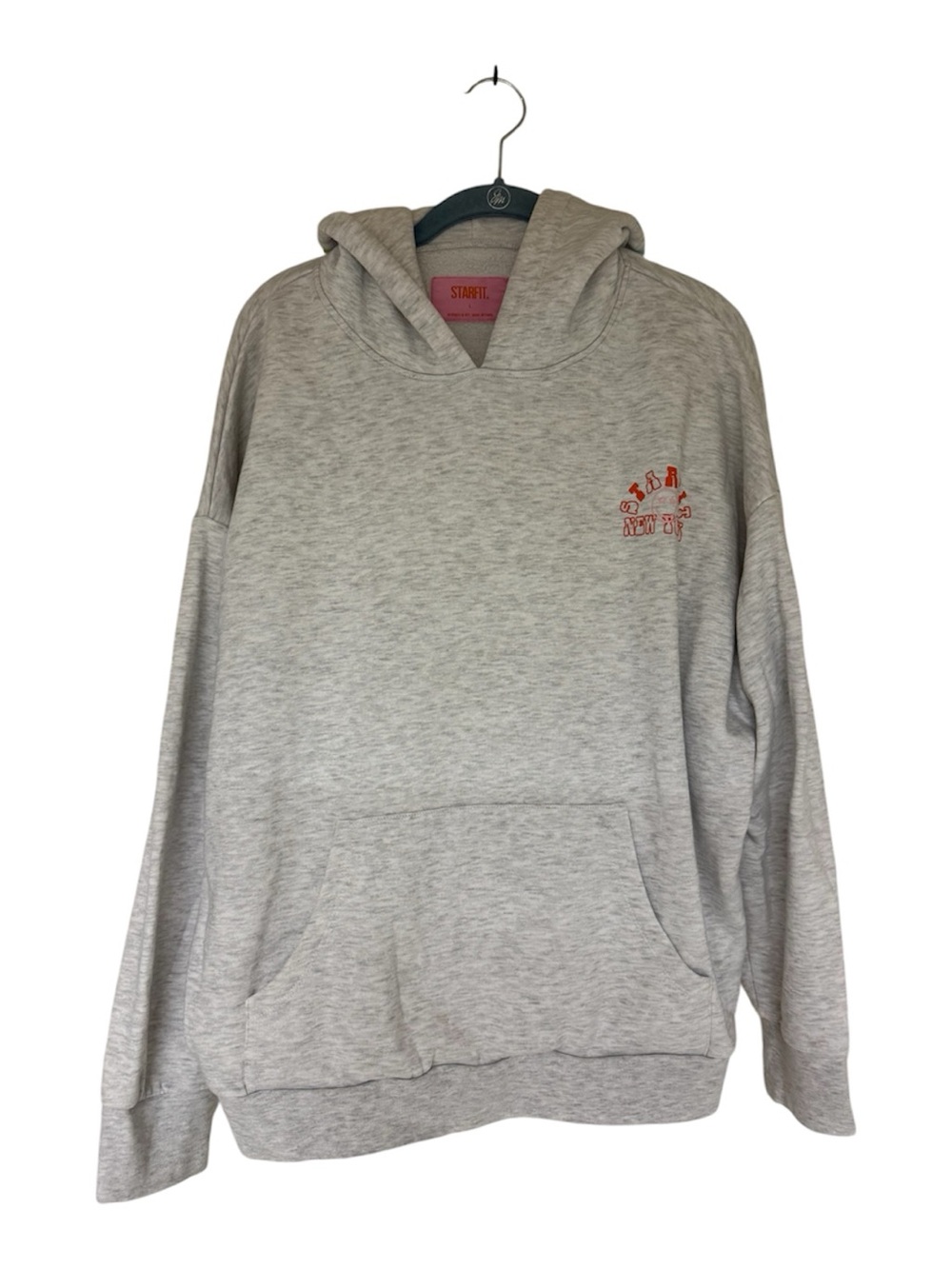 Starfit NY Light Heather Gray Hoodie with logo